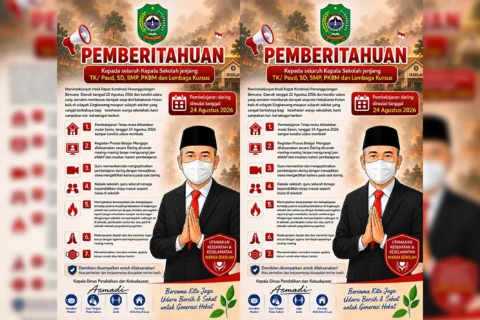 Efek Buruknya Udara di Singkawang, Pelajar di Singkawang Belajar Secara Daring
